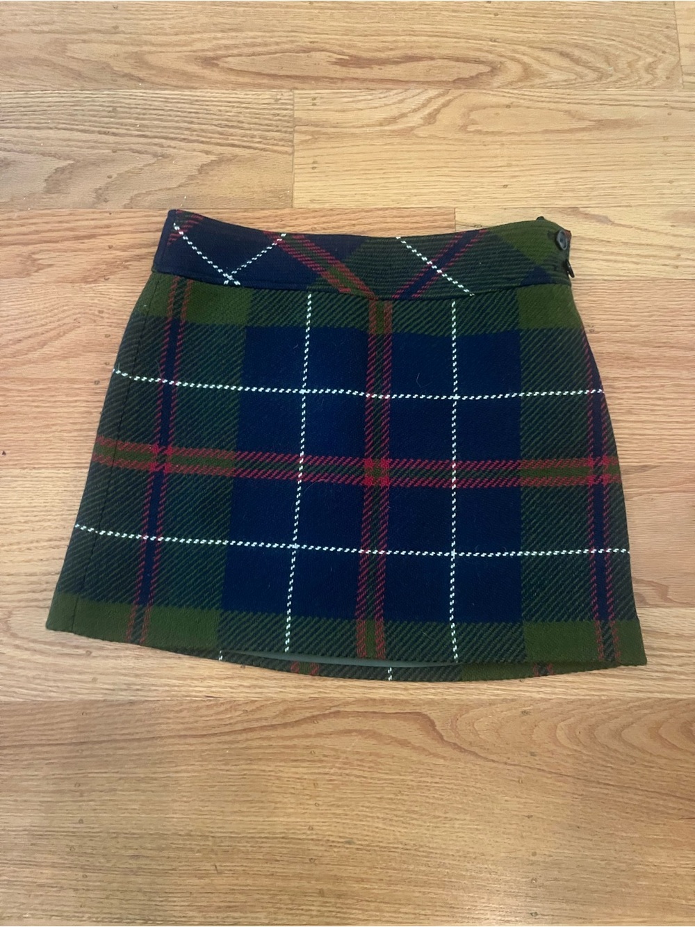 J.Crew 100% Wool Tartan Plaid Mini Skirt Size 2
